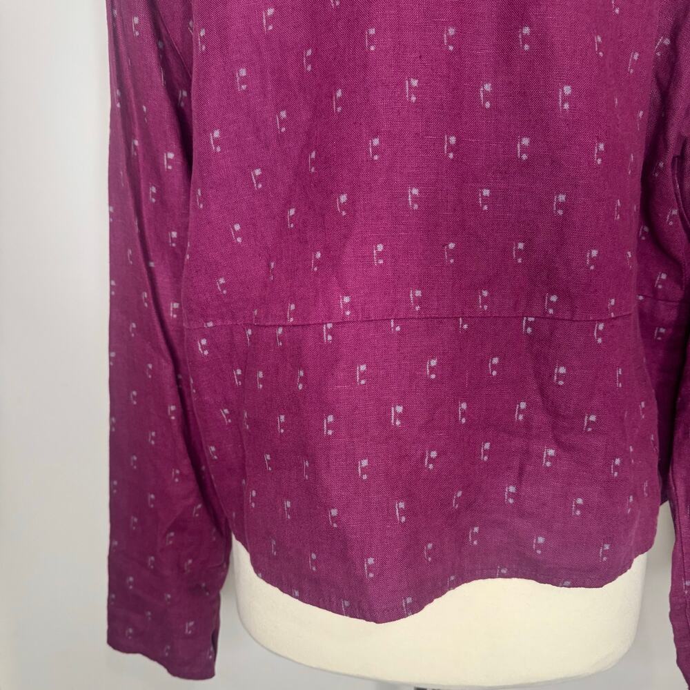 Flax 100% Linen Oversized Langenlook Button-Down … - image 5